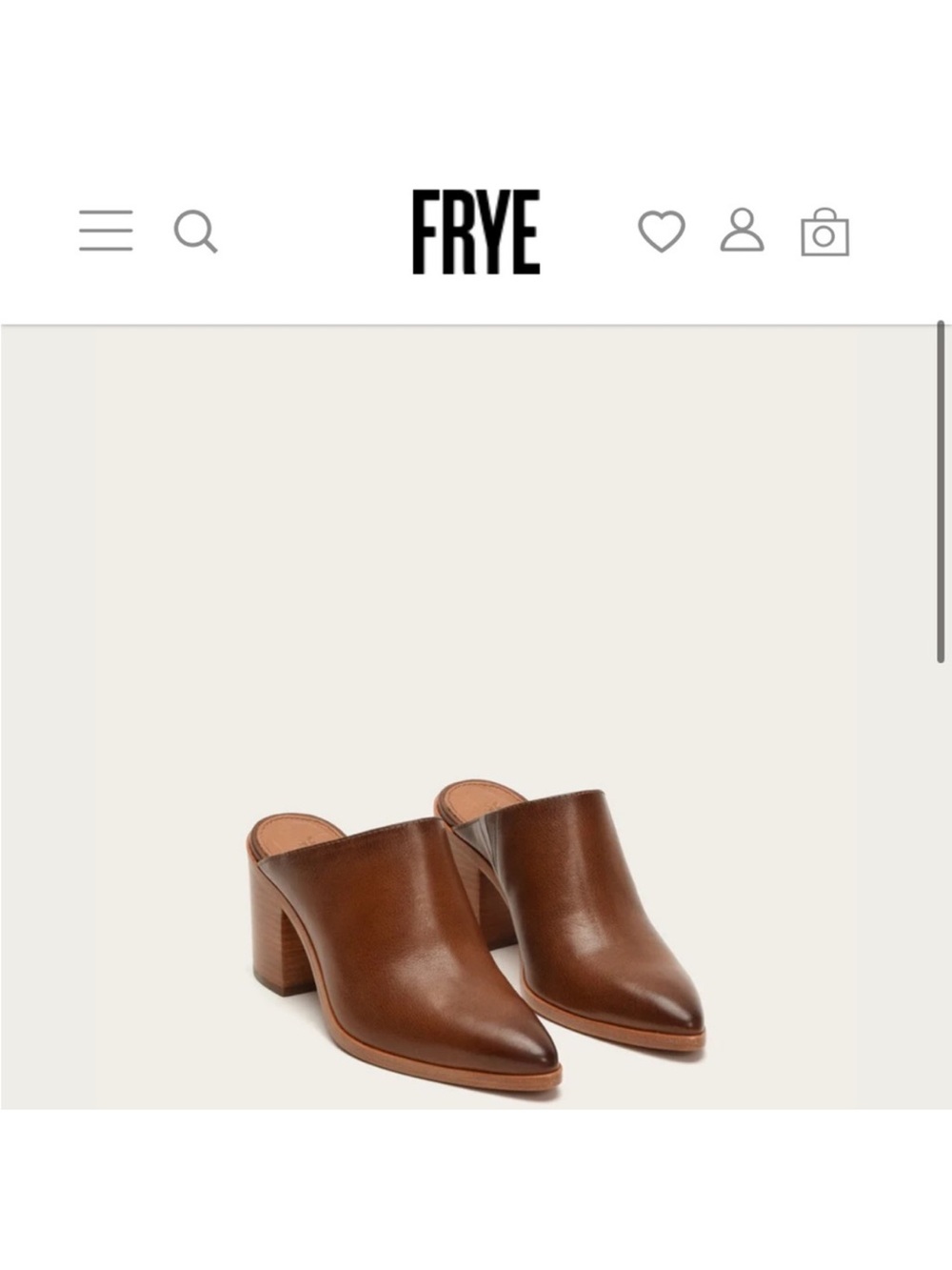Frye Brown Leather Pointed-Toe Mule Heels
